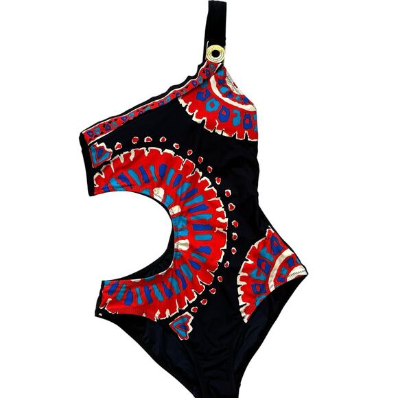 Trina Turk Other - Trina Turk Yucateca Halter Monokini Swimsuit Womens Size 8 One Shoulder 1-Piece